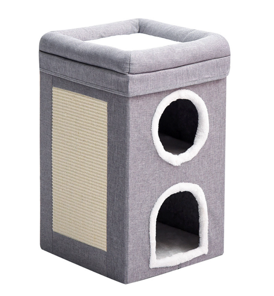 Chenpet Durable Cat Trees Pet House Fordable Cat Double Layers