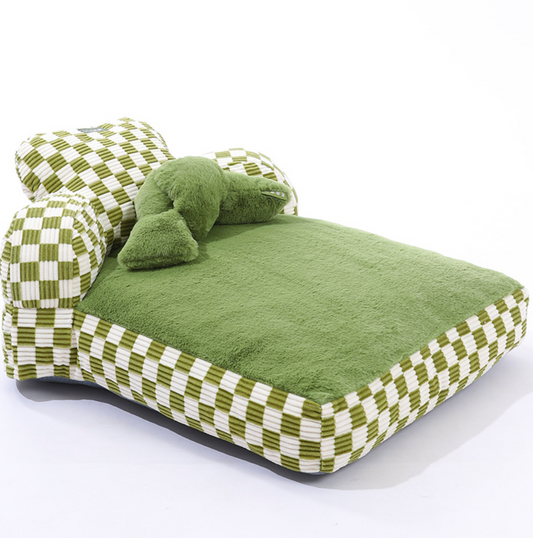 Chenpet New Design Cozy Pet Checkerboard Style Sofa Beds