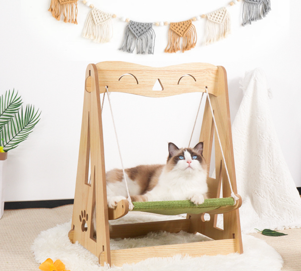 Chenpet Custom Slid Wood Cat Beds Hand Hammock