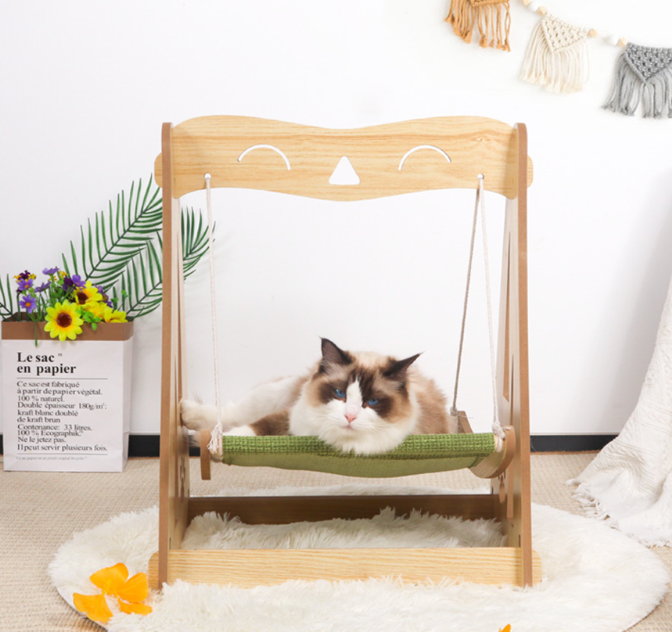 Chenpet Custom Slid Wood Cat Beds Hand Hammock