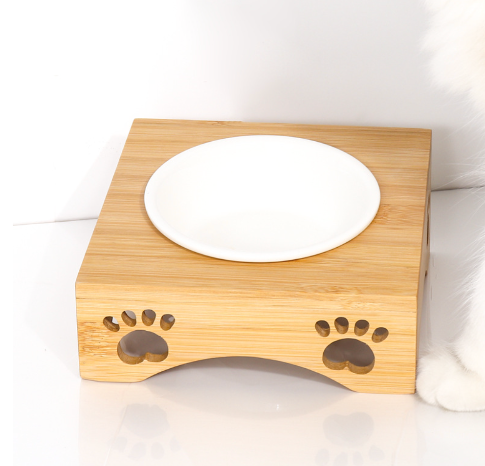 Chenpet High Quality Bamboo Ceramics Pet Bowls Cat Bowls Dog Bowls