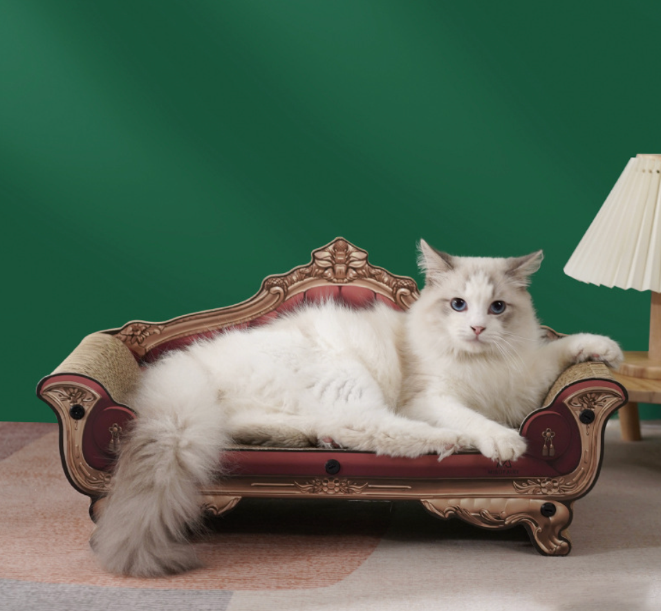 Chenpet Vintage Style Toffee Chair Of Cat Scratching Board