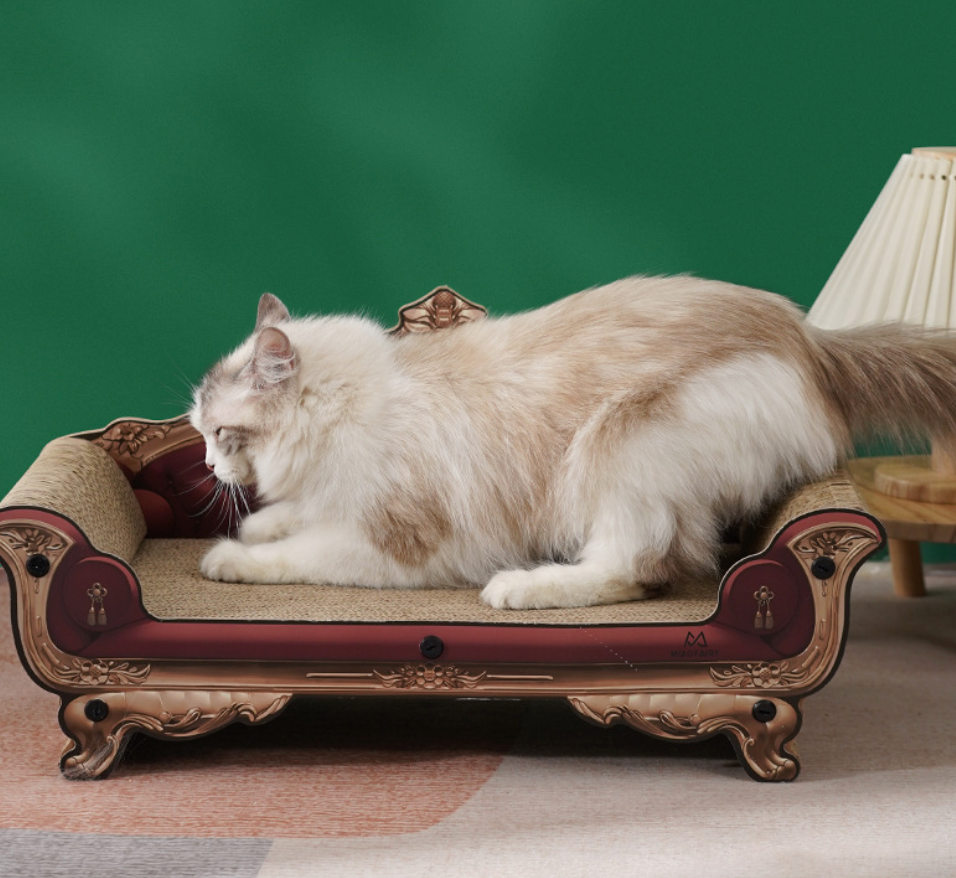 Chenpet Vintage Style Toffee Chair Of Cat Scratching Board