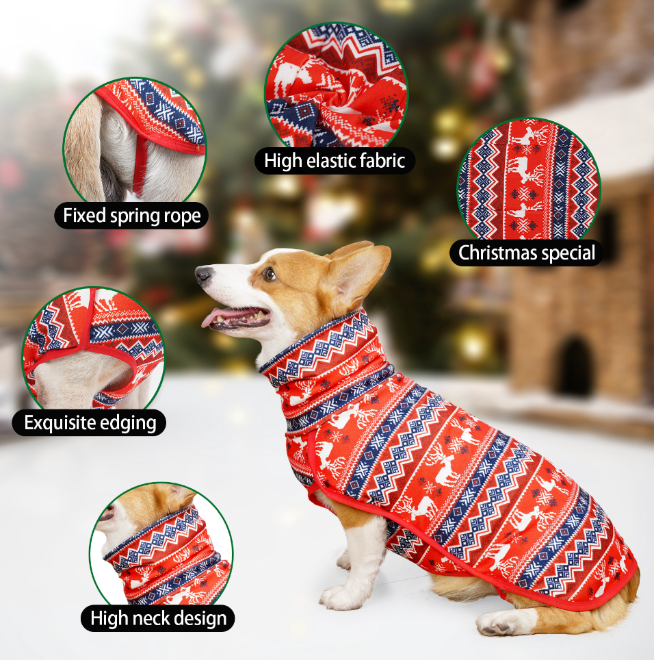 Chenpet Wholesale Hot Selling Large Dogs Winter Warm Sweater Pet Christmas Clothes