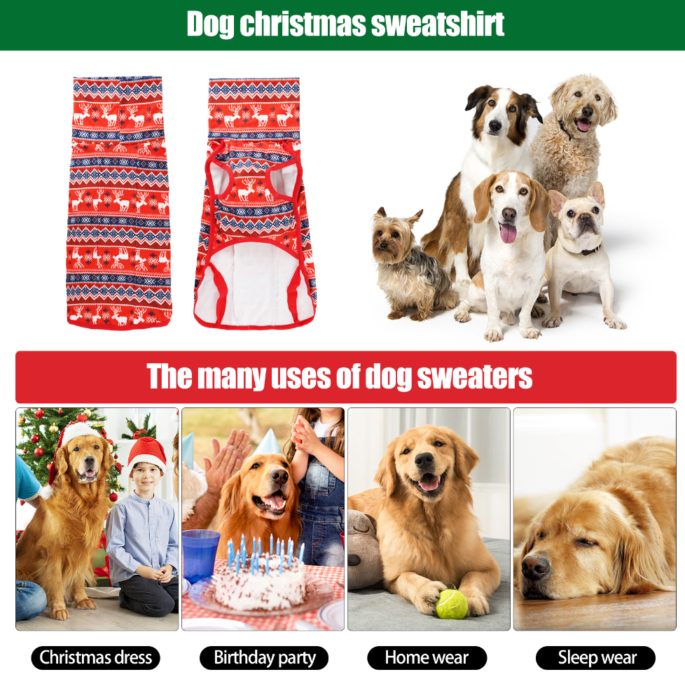 Chenpet Wholesale Hot Selling Large Dogs Winter Warm Sweater Pet Christmas Clothes