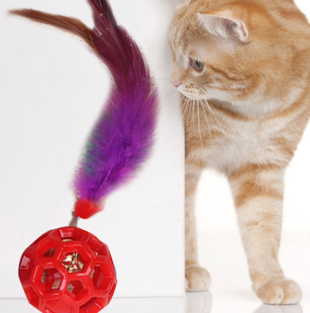 Chenpet TPR Feather Cat Bells Bite Each Other Wholesale Toys