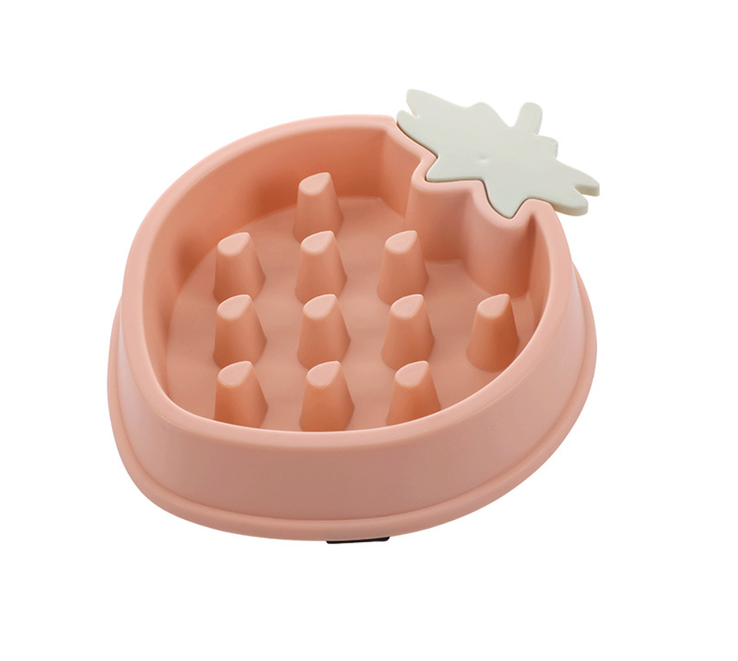 Chenpet Custom Strawberry Shape Pet Puzzle Leak Proof Slow Food Bowl