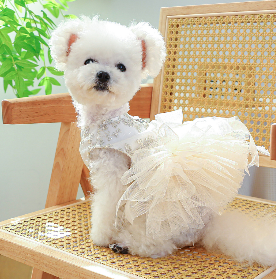 Chenpet Wholesale New Design Pet Dresses White Dog Dresses