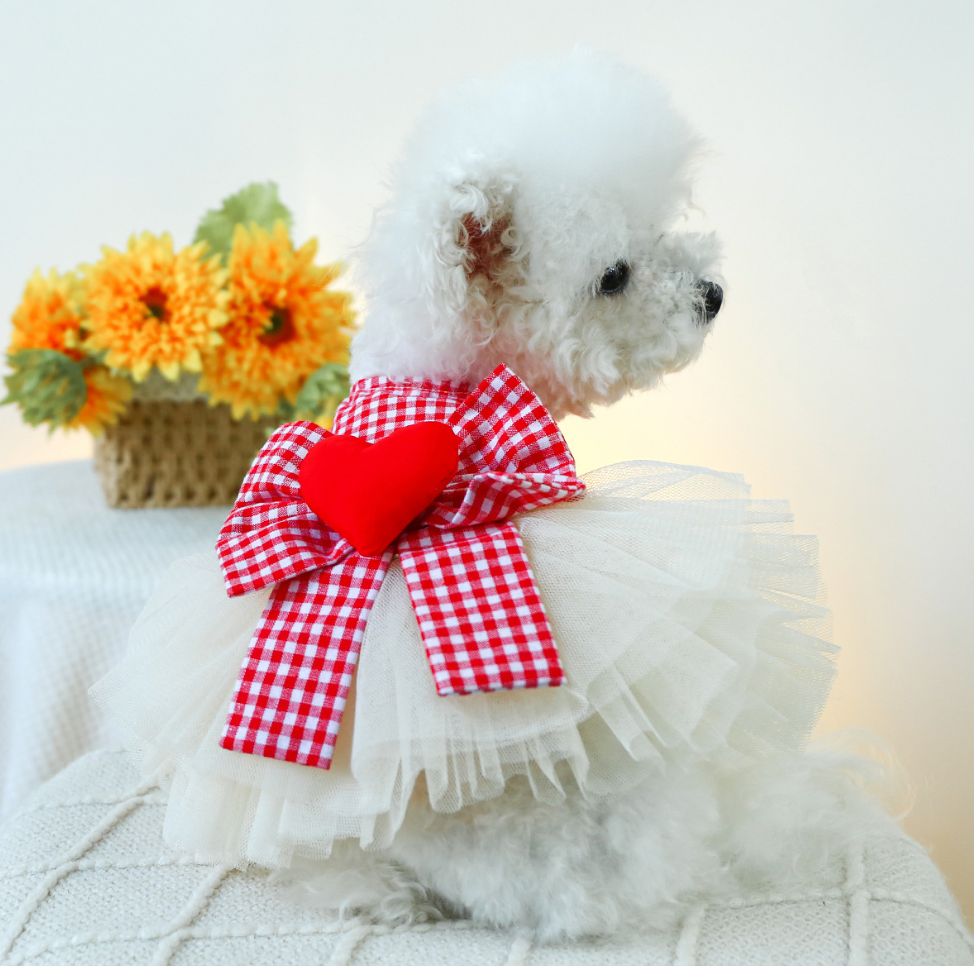 Chenpet Valentine's Day Heart Dog Wear Dresses