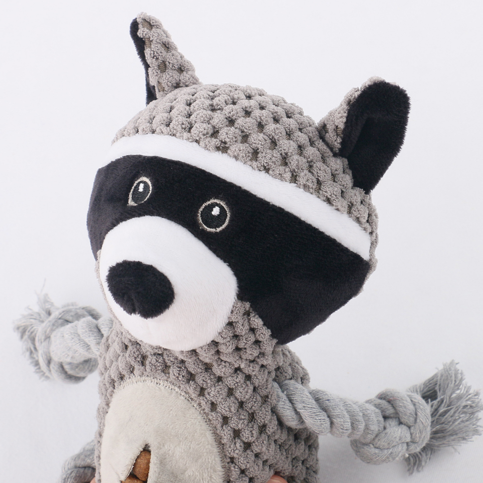 Chenpet New Design Raccoons Training Pet Plush Chew Toys