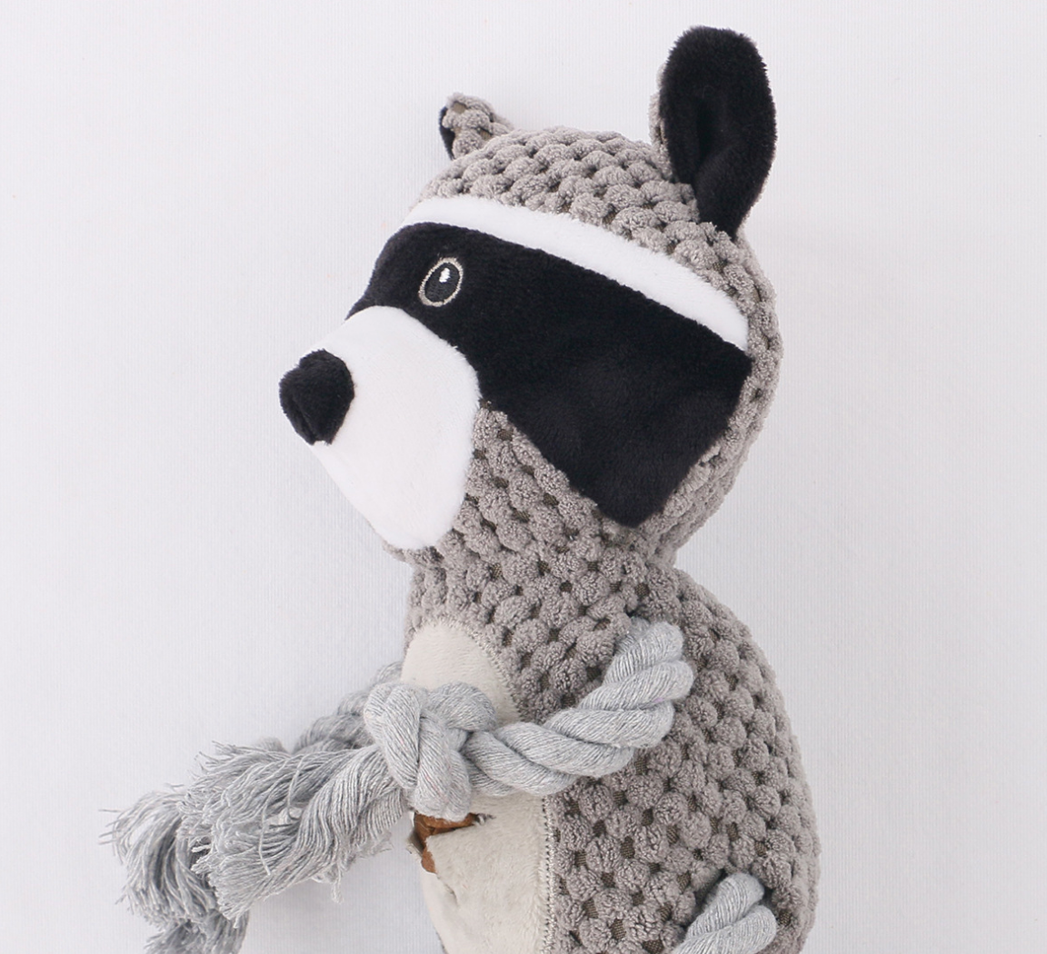 Chenpet New Design Raccoons Training Pet Plush Chew Toys