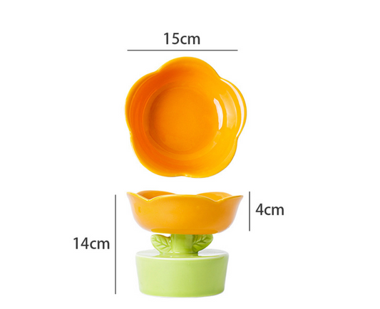 Chenpet Hot Selling Flower Designs Ceramics Pet Water  Food Bowls