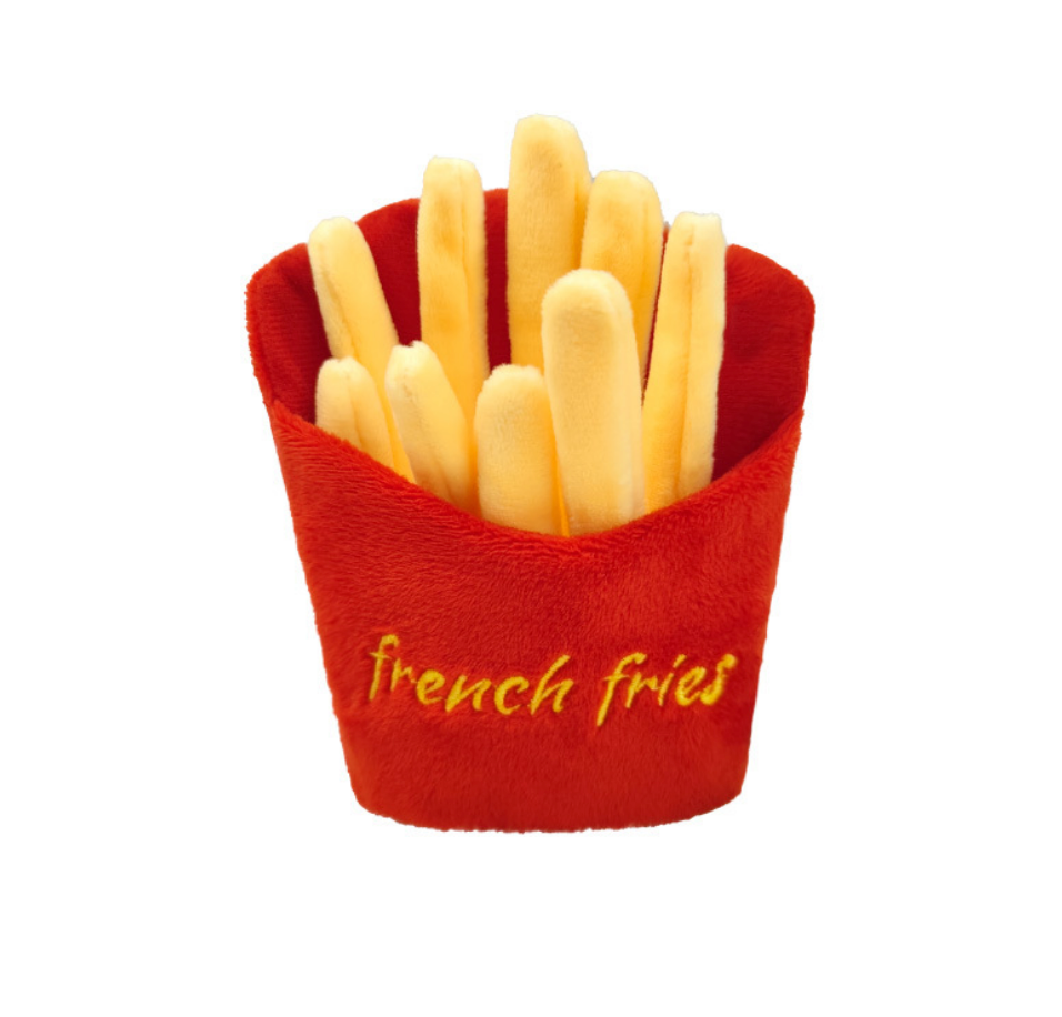 Chenpet Eco-friendly Custom Dog Hamburger French Fries Plush Chew Toys