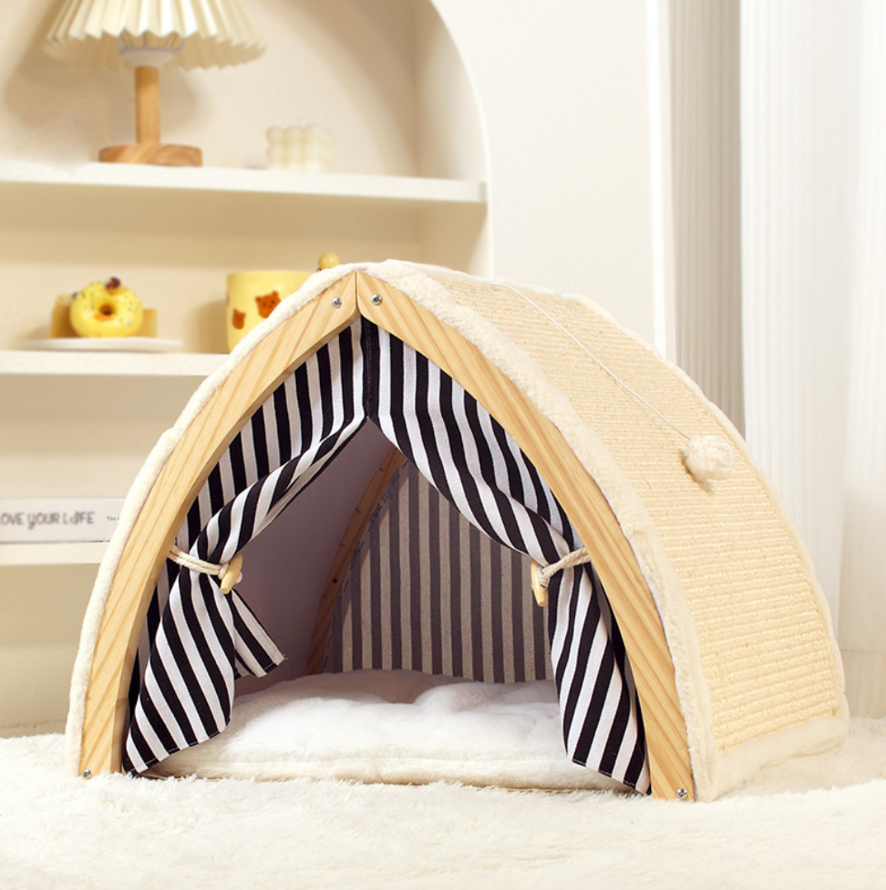 Chenpet Wholesale Hot Selling Foldable Slide Cat Tent Wooden House