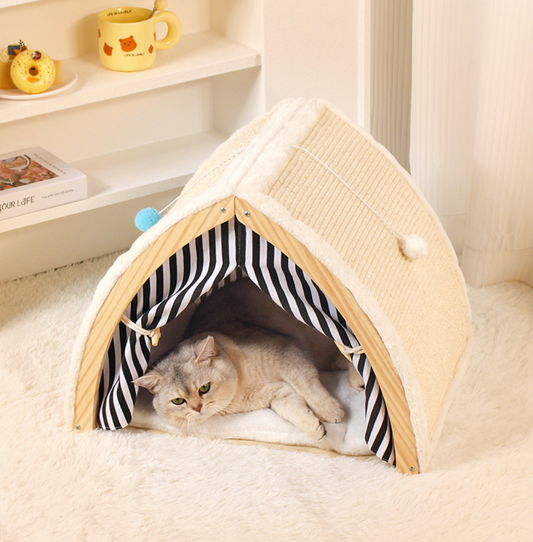 Chenpet Wholesale Hot Selling Foldable Slide Cat Tent Wooden House