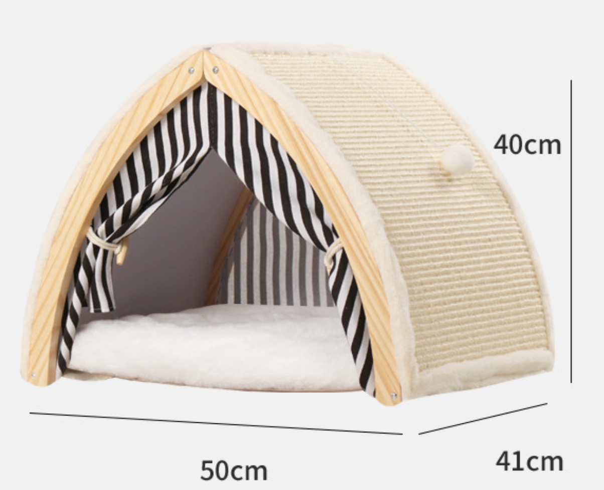 Chenpet Wholesale Hot Selling Foldable Slide Cat Tent Wooden House