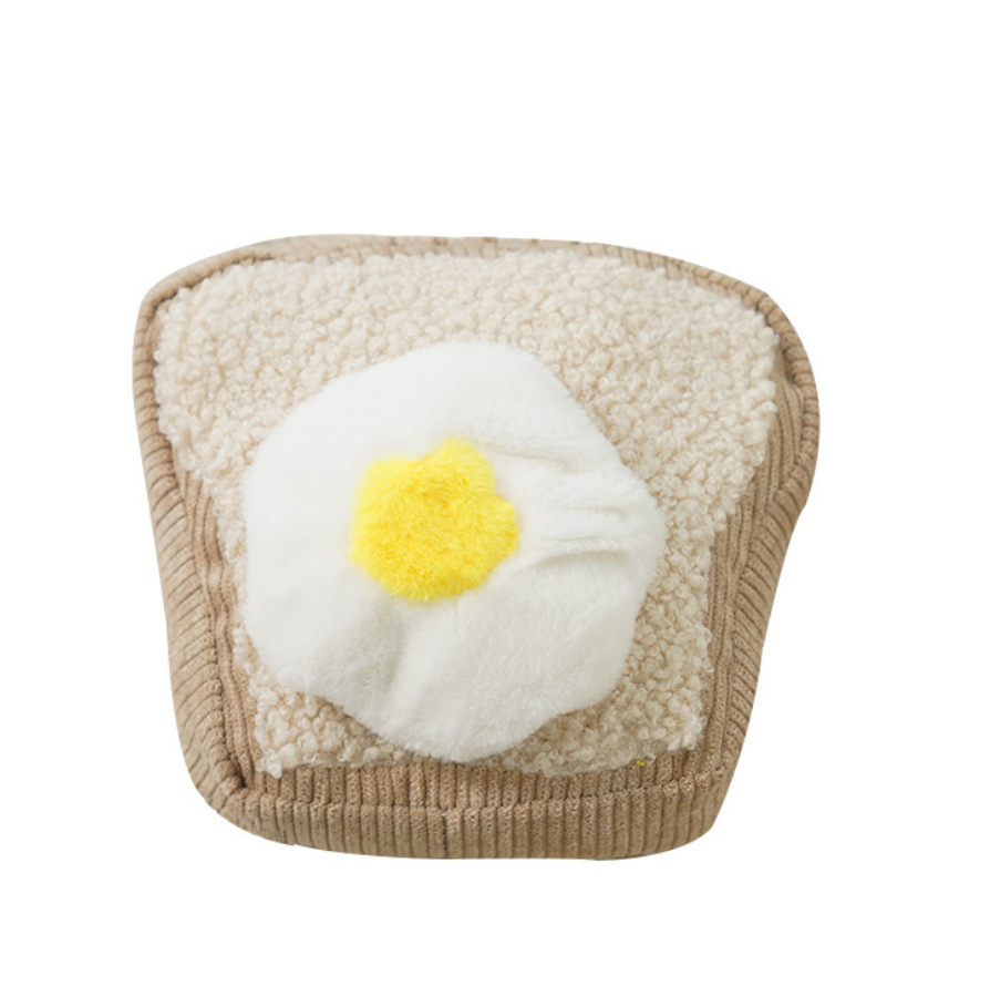 Chenpet New Design Eco-friendly Toast Egg Plush Dog Play Toys