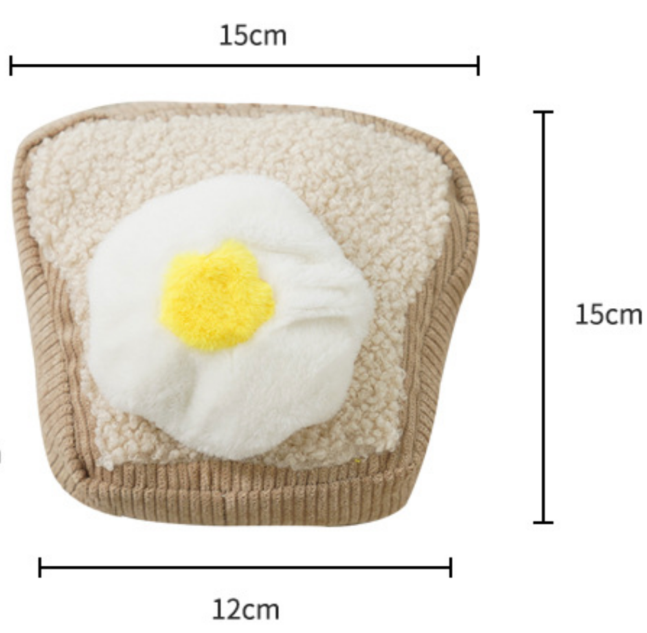 Chenpet New Design Eco-friendly Toast Egg Plush Dog Play Toys