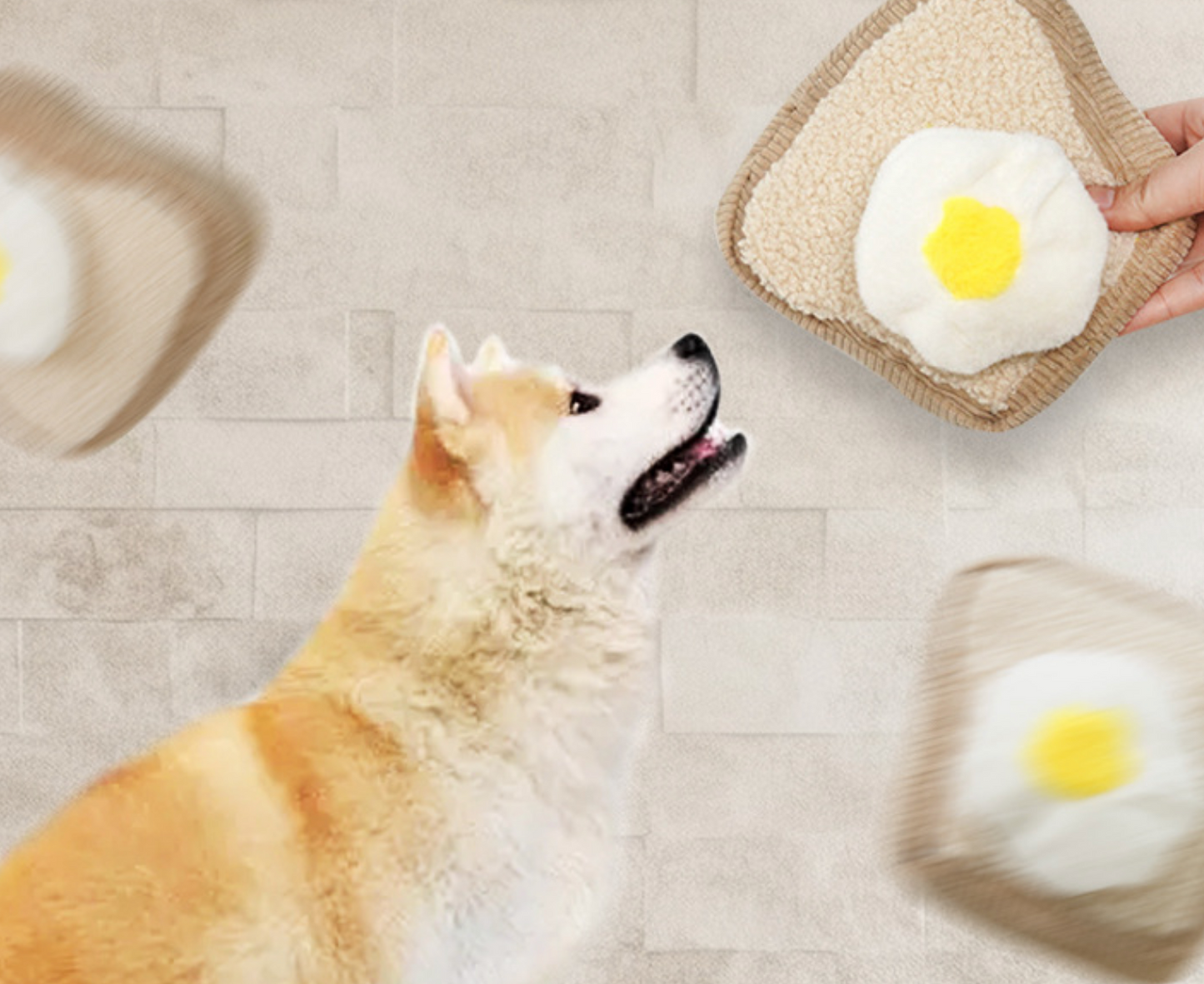 Chenpet New Design Eco-friendly Toast Egg Plush Dog Play Toys