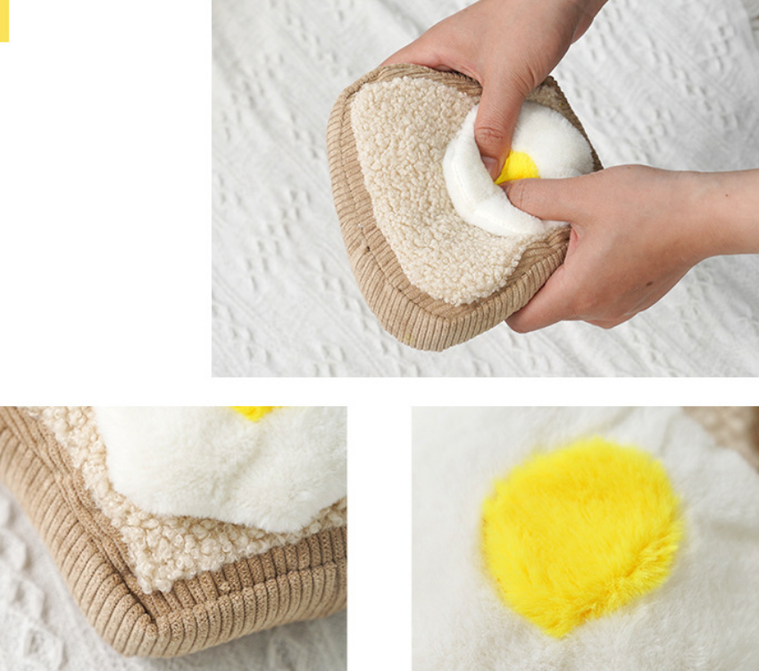 Chenpet New Design Eco-friendly Toast Egg Plush Dog Play Toys