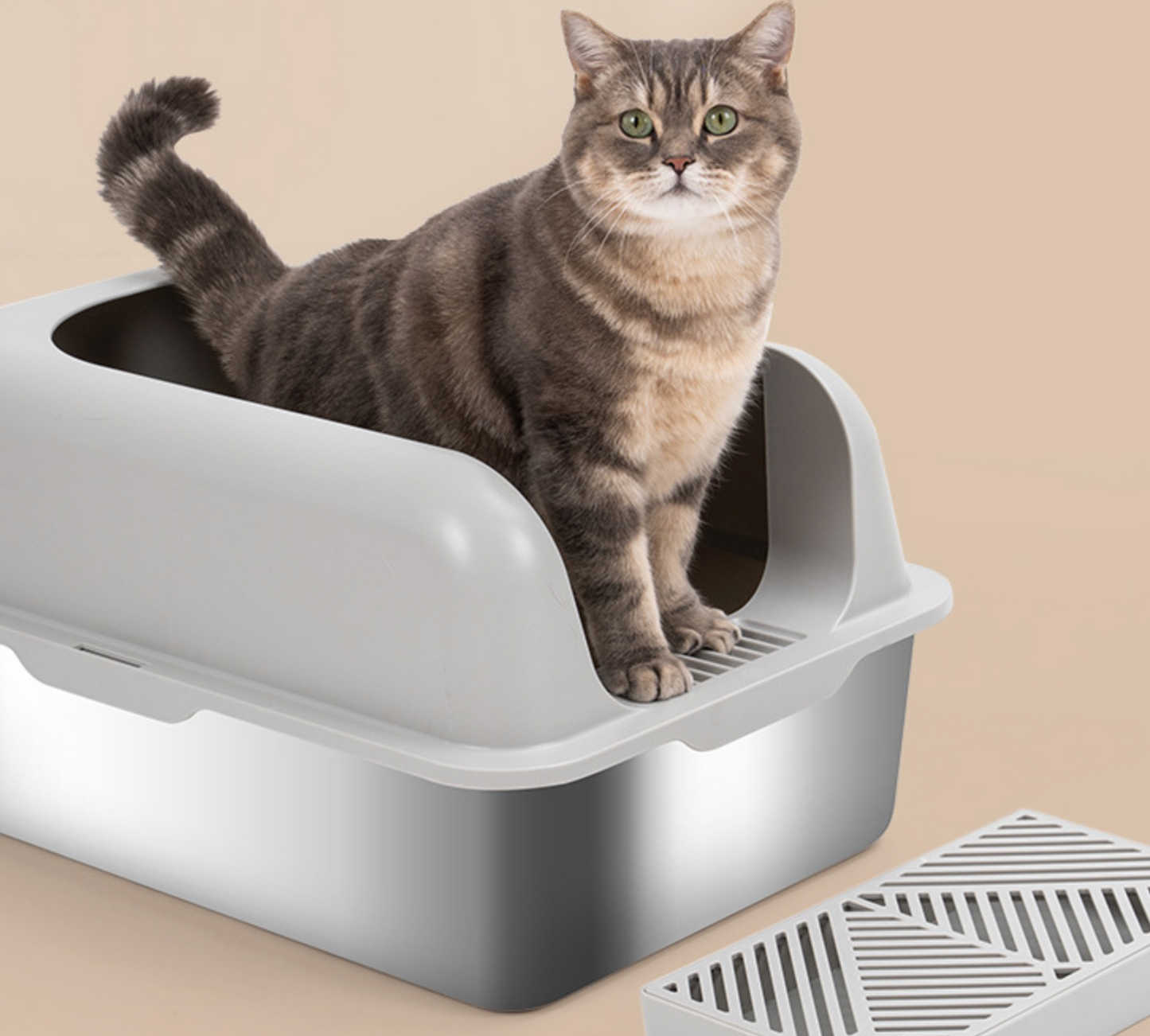 Chenept High Quality Stainless Steels Durable Cat Litter Box