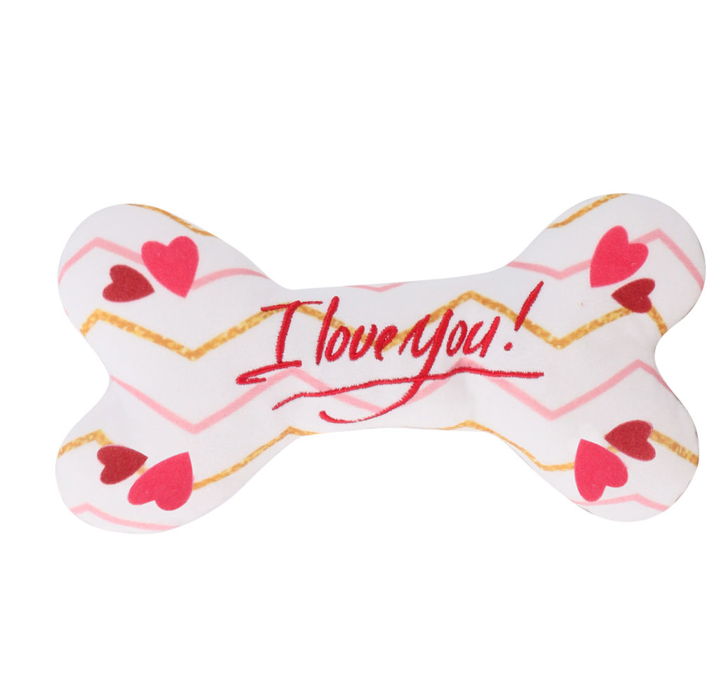 Chenpet Eco-friendly Heart Valentine's Day Series Plush Dog Chew Toys