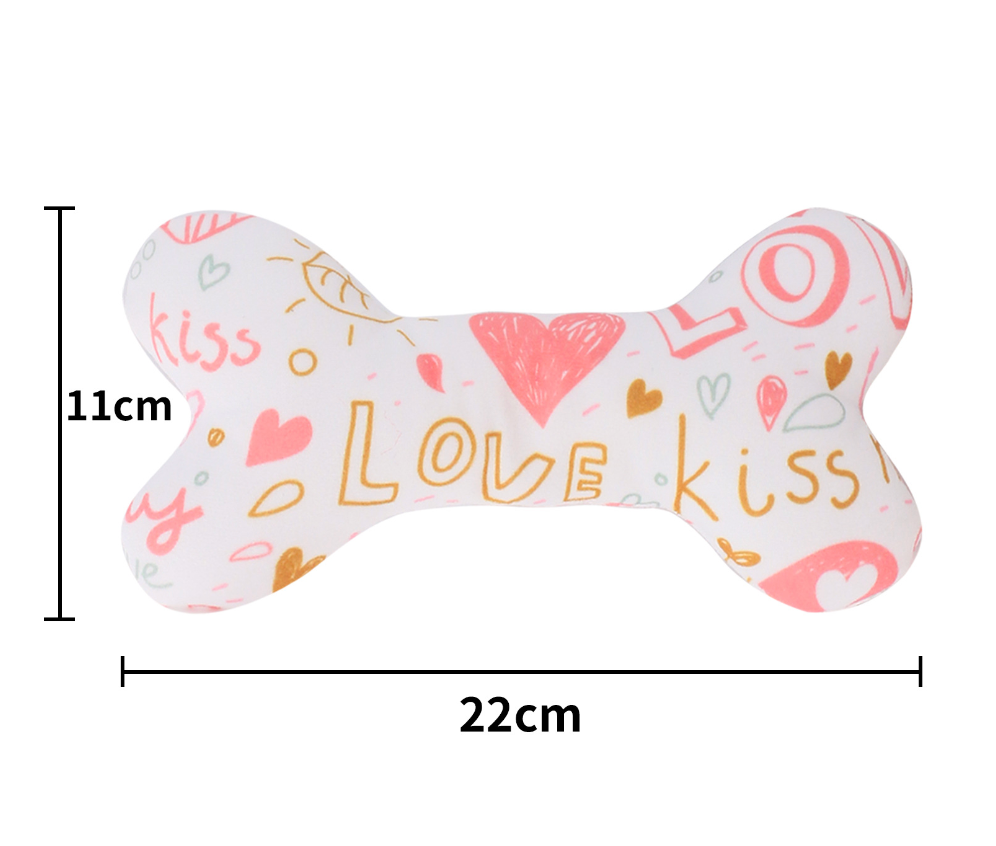 Chenpet Eco-friendly Heart Valentine's Day Series Plush Dog Chew Toys