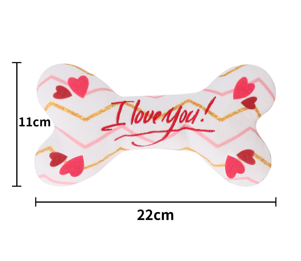 Chenpet Eco-friendly Heart Valentine's Day Series Plush Dog Chew Toys