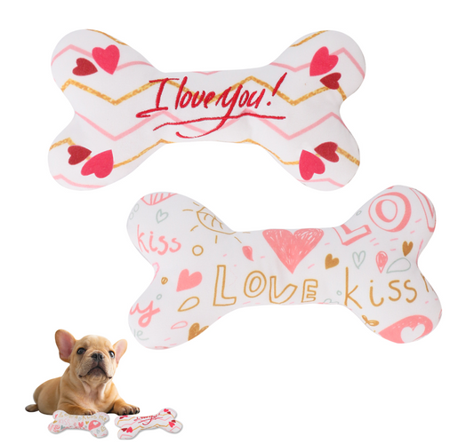 Chenpet Eco-friendly Heart Valentine's Day Series Plush Dog Chew Toys