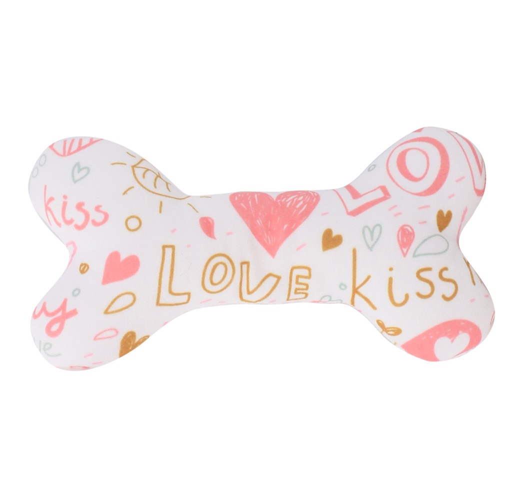 Chenpet Eco-friendly Heart Valentine's Day Series Plush Dog Chew Toys