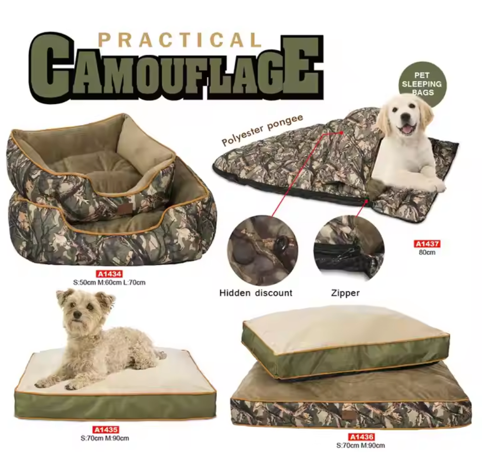 Chenpet New Desifn Of Camouflage Cozy Pet Dog Beds