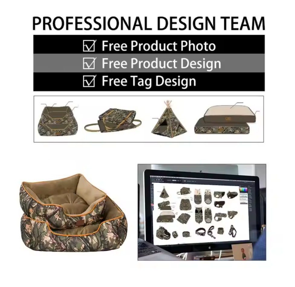 Chenpet New Desifn Of Camouflage Cozy Pet Dog Beds