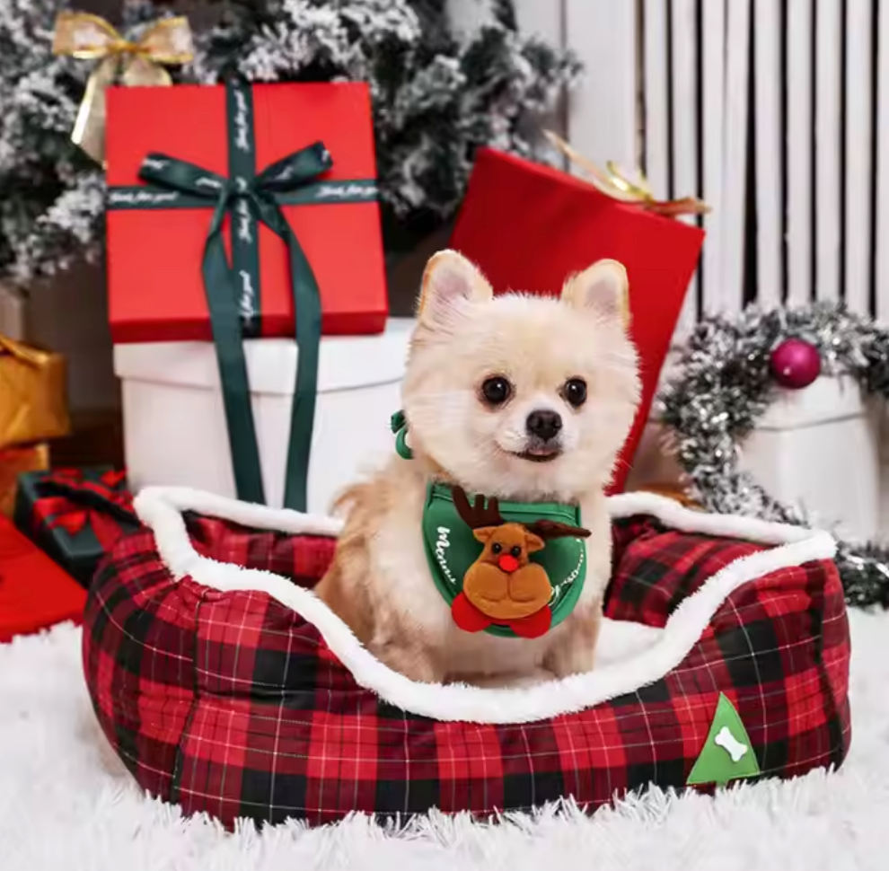 Chenpet Wholesale Cozy Pet Plush Dog Christmas Beds