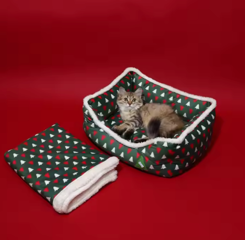 Chenpet Wholesale Cozy Pet Plush Dog Christmas Beds