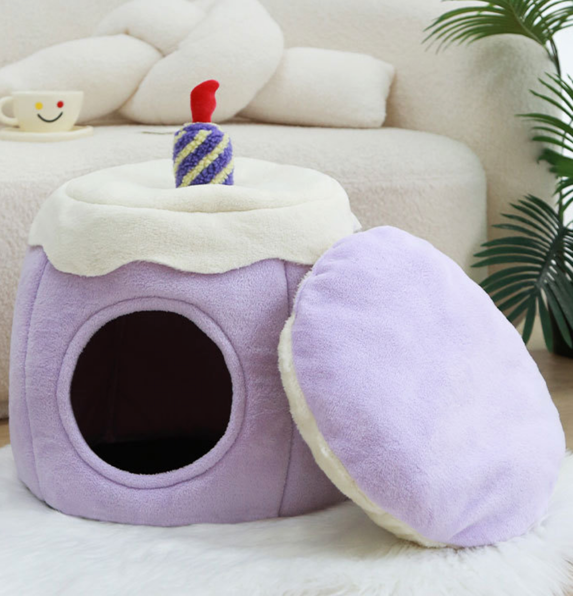 Chenpet Wholesale New Design Birthday Cake Style Pet Plush Beds