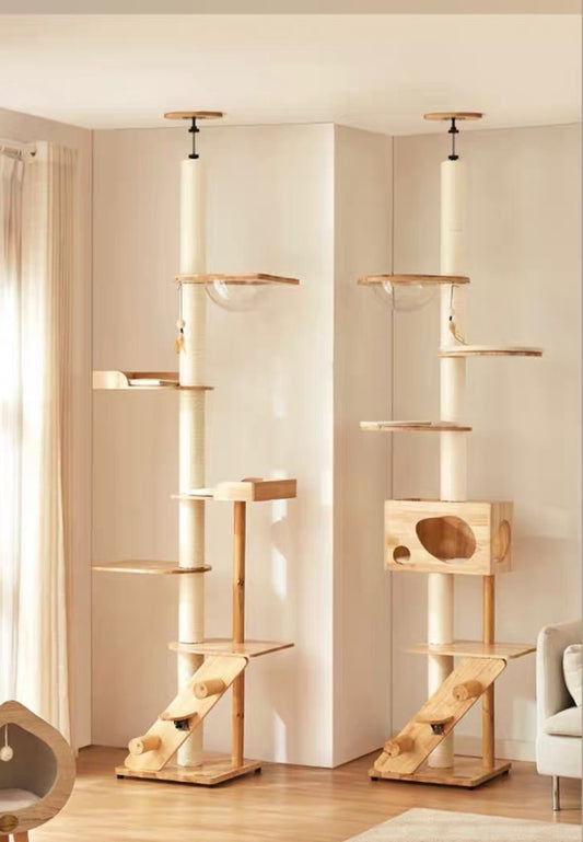 Chenpet Durable High Quality Super Large Solid Wooden  Cat Trees