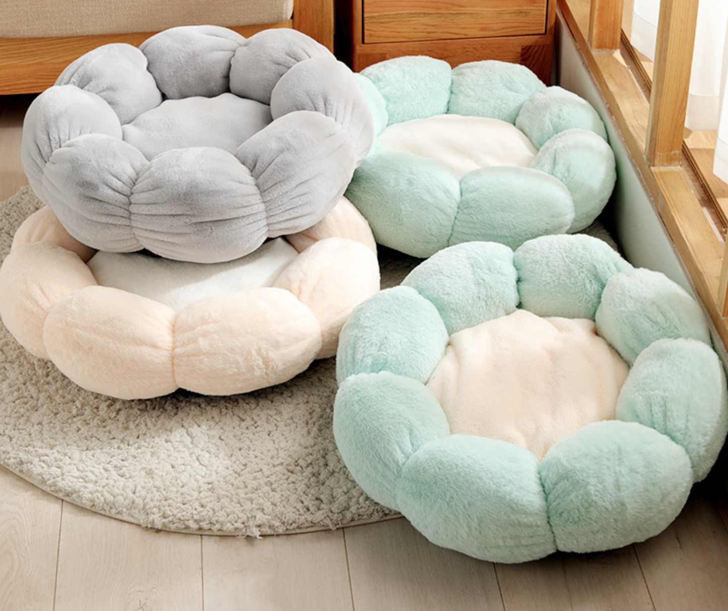 Wholesale New Flowers Style Pet Cozy  Fleece Beds