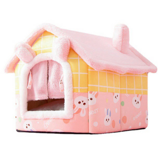 Chenpet High Quality Pink Rabbit Design Pet House Pet Bed