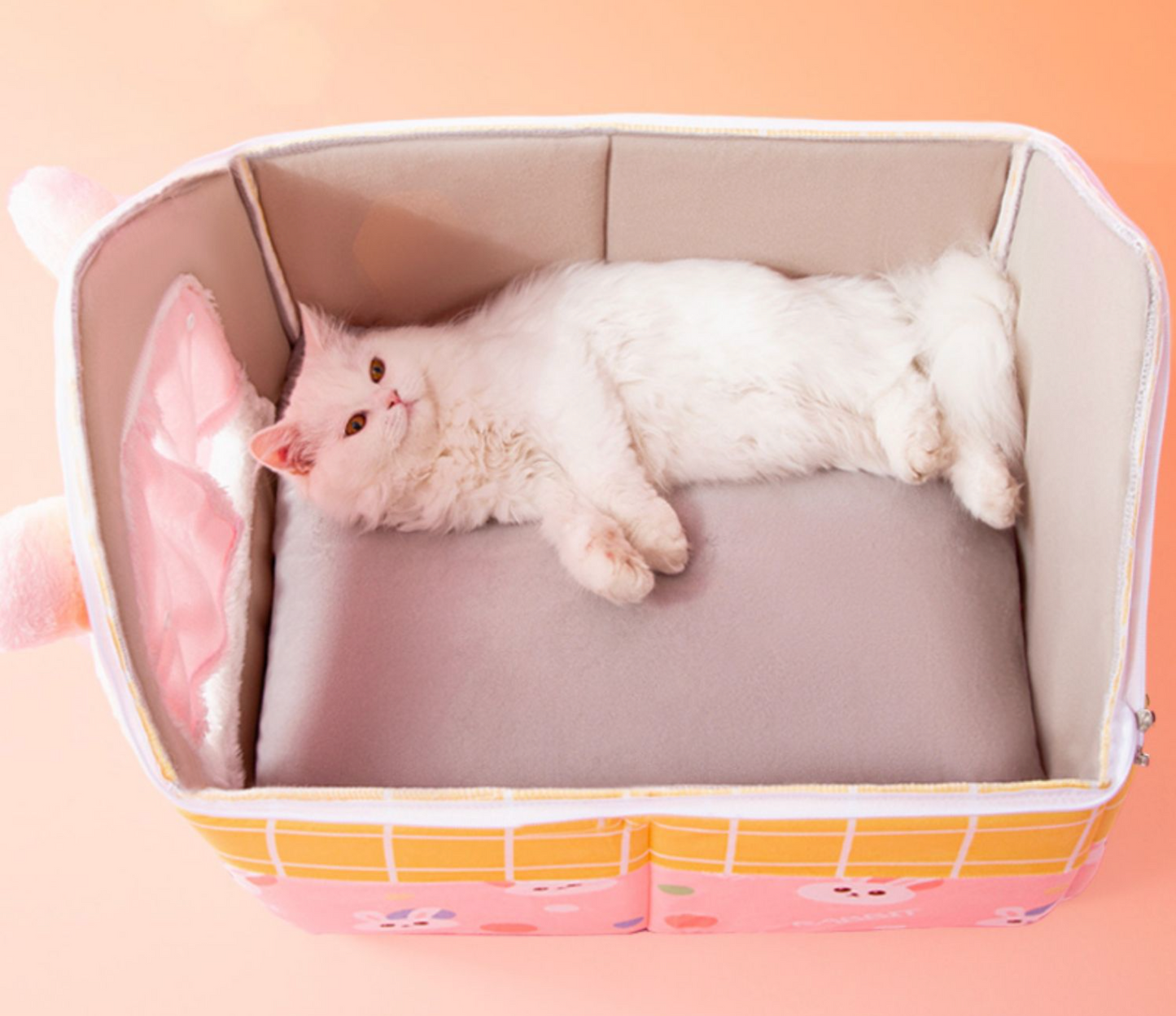 Chenpet High Quality Pink Rabbit Design Pet House Pet Bed