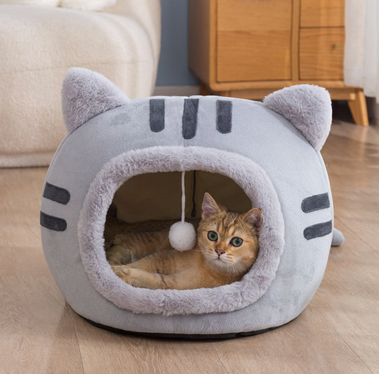 Wholesale Lovely Cat Style Plush Winter Pet House Cat Beds