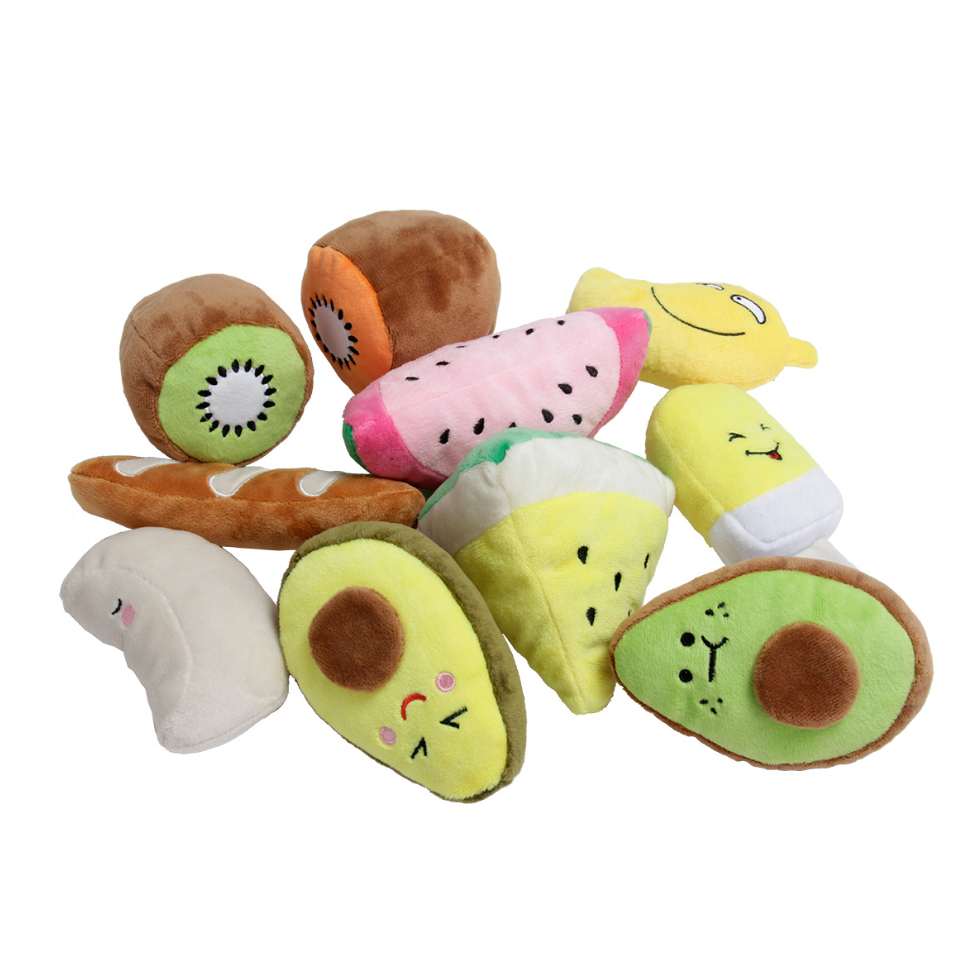 Chenpet Wholesaler Fruit Styles Pet Plush Toys Dog Play Chew Toys