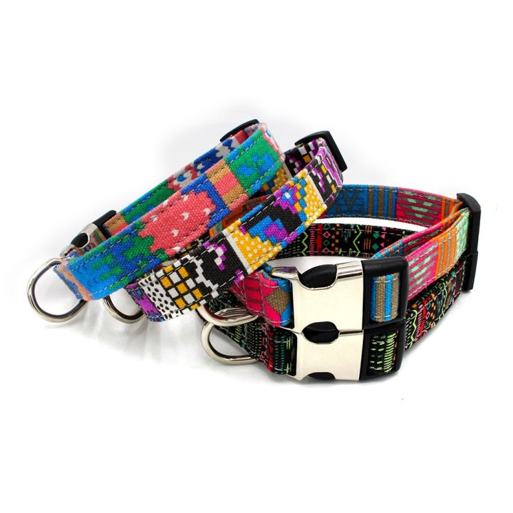 Exclusive Canvas BoHo Style Dog Collar