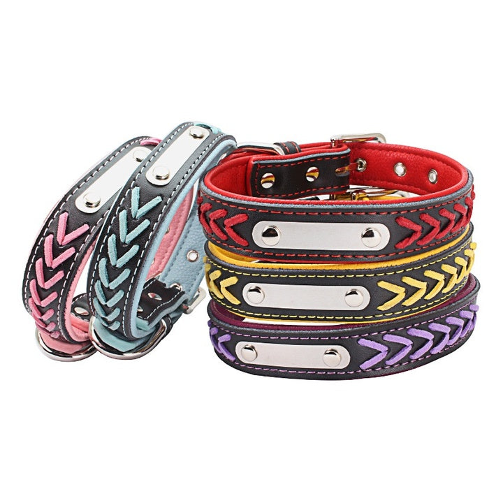 Amazon Hot Selling Colorful PU Pet Dog Collar