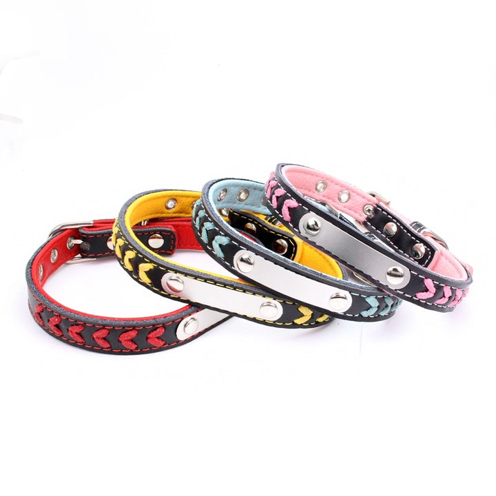 Amazon Hot Selling Colorful PU Pet Dog Collar