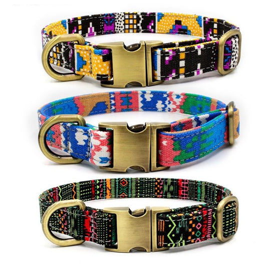 Exclusive Canvas BoHo Style Dog Collar