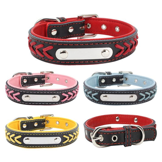 Amazon Hot Selling Colorful PU Pet Dog Collar