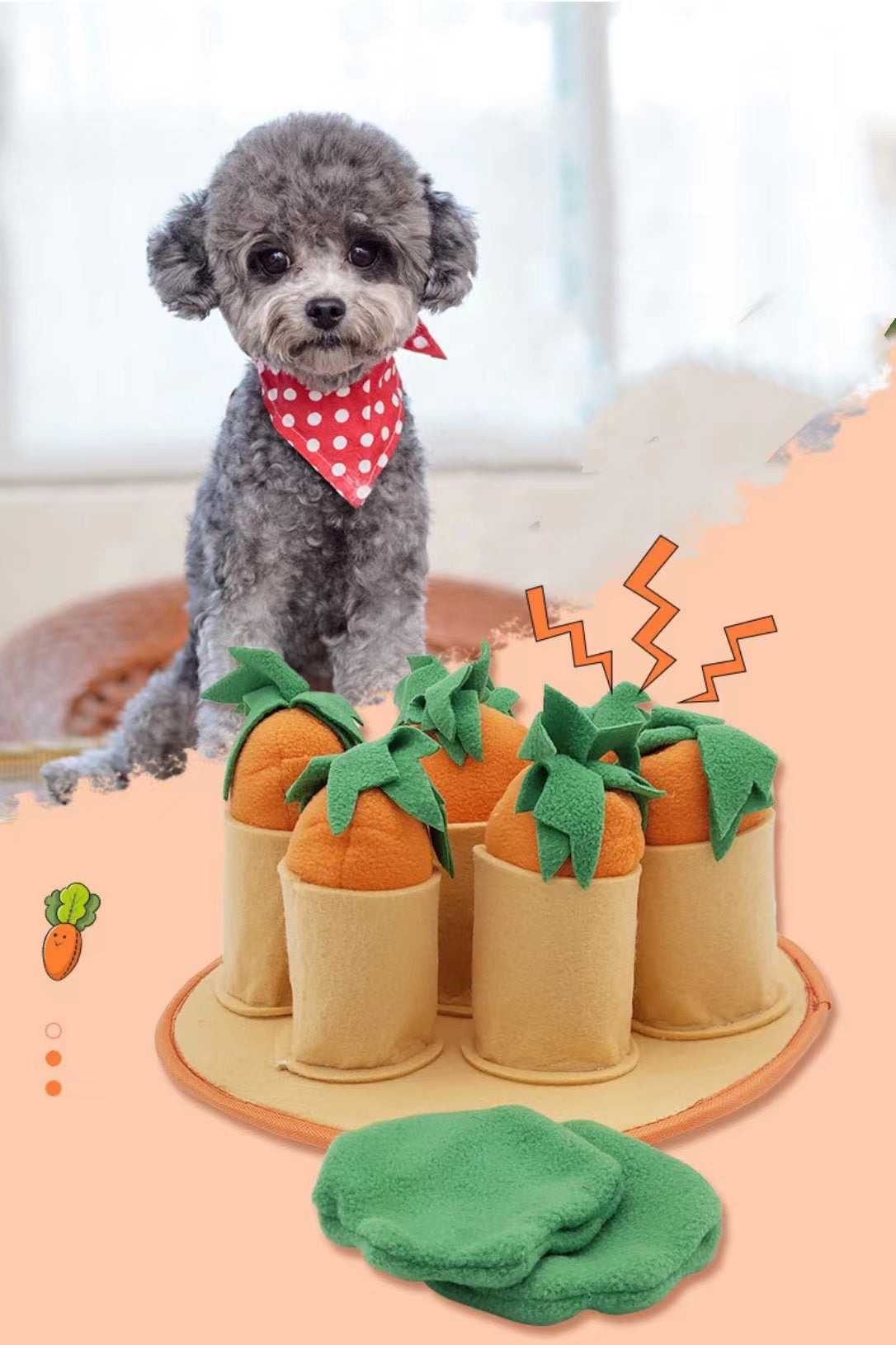 Chenpet Eco Friendly Carrot Removable Style Dog Snuffle Mats