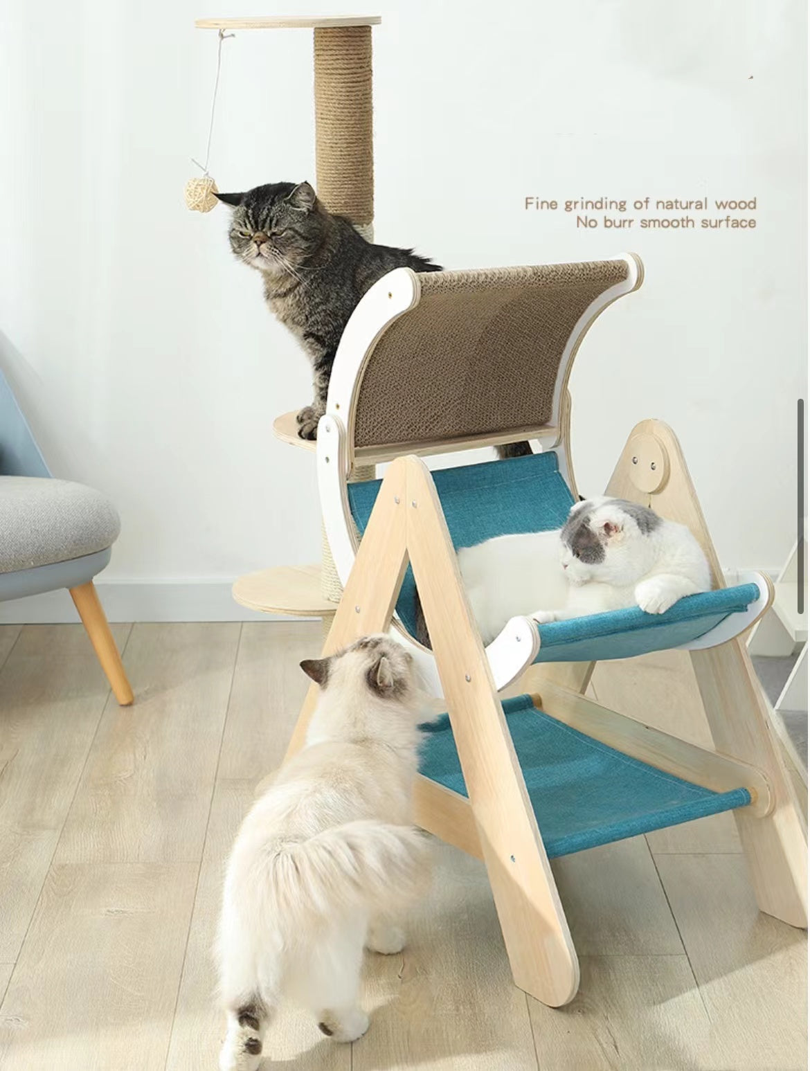 Wholesale Unique Large Triangle Wooden Cat Tree