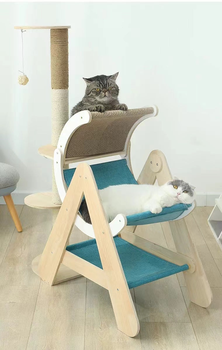 Wholesale Unique Large Triangle Wooden Cat Tree