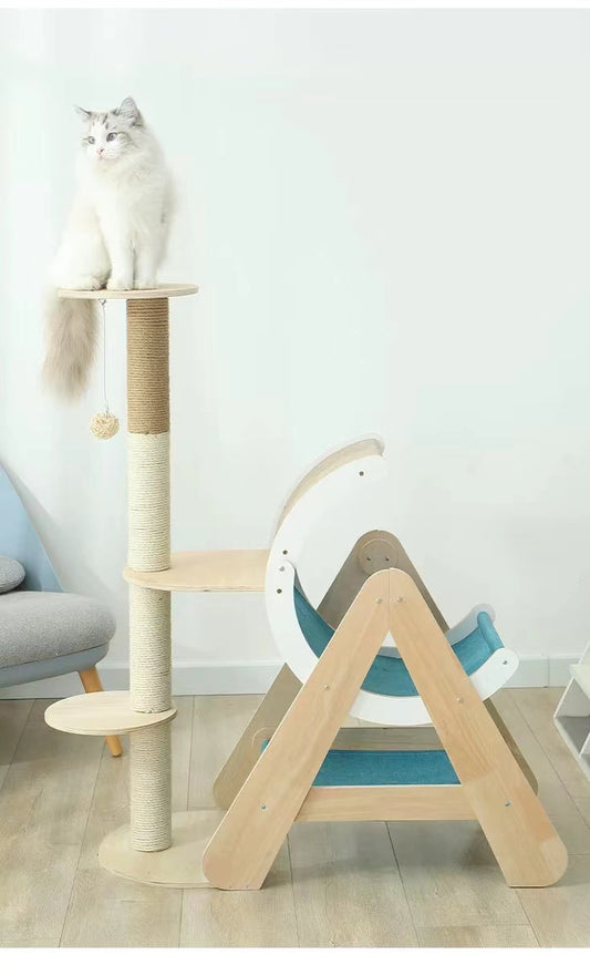 Wholesale Unique Large Triangle Wooden Cat Tree